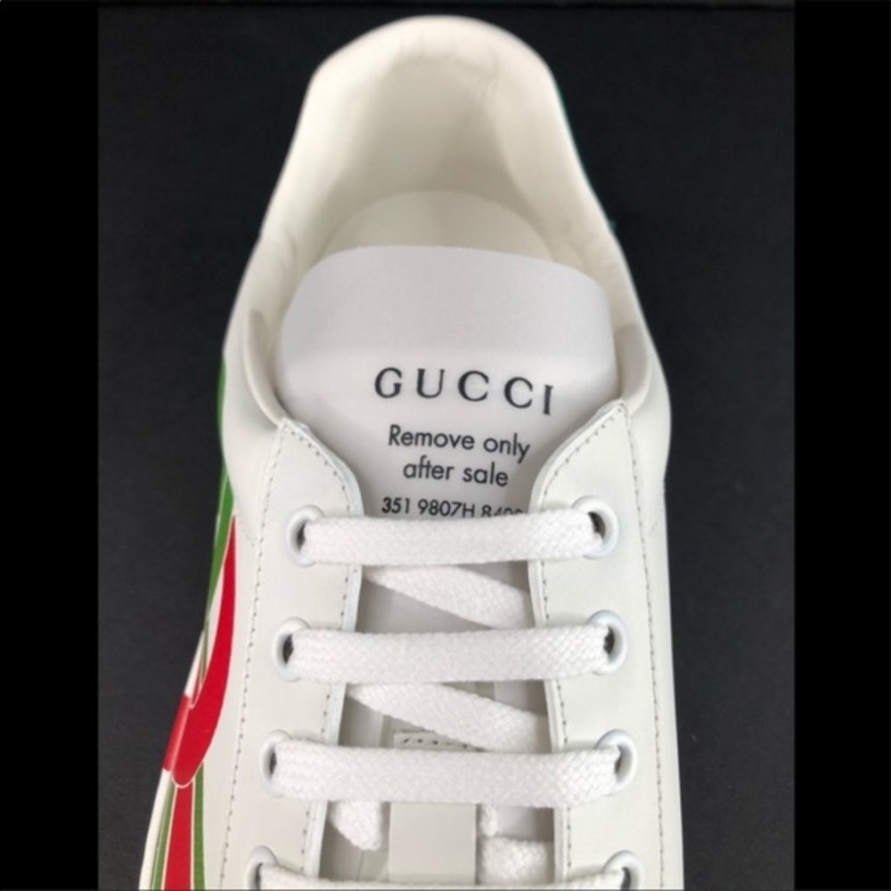 Gucci Ace Interlocking G Logo GG Leather Sneakers Size 35 - Picture 9 of 14